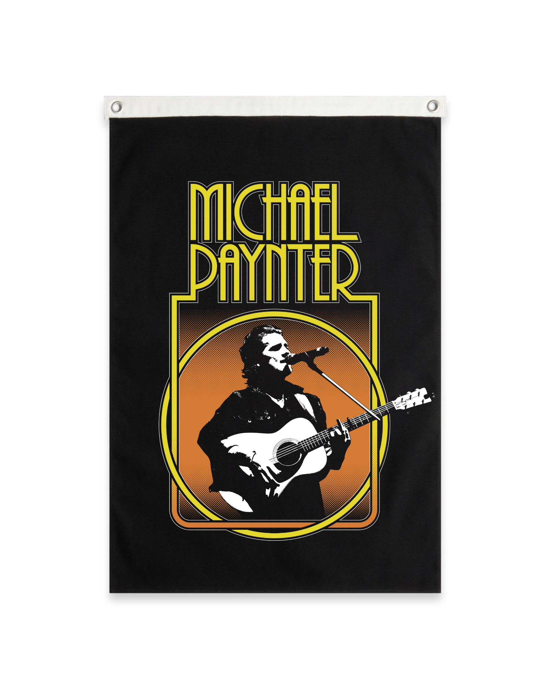 Michael Paynter | Canvas Flag | Yellow Logo